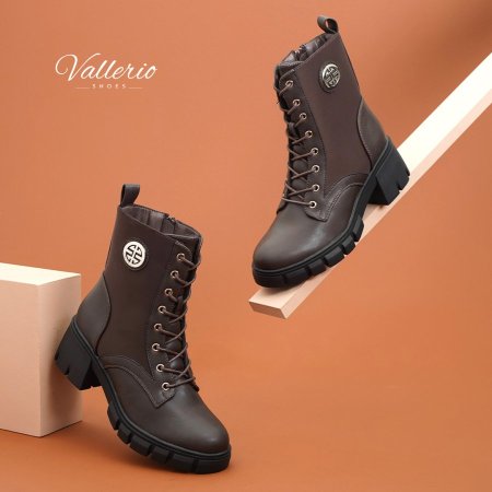 بوت كعب وسط رباط - وسحاب جانبي