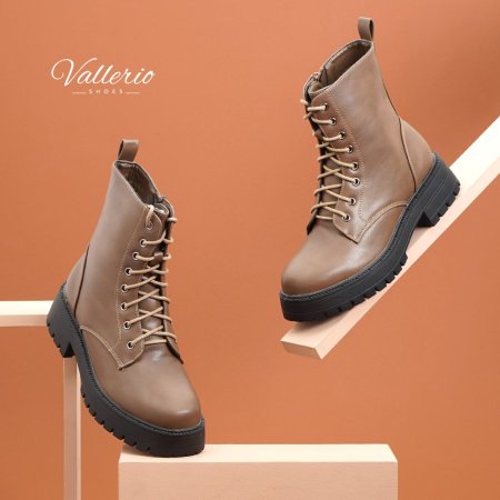 بوت نعل وسط رباط - مع سحاب جانبي