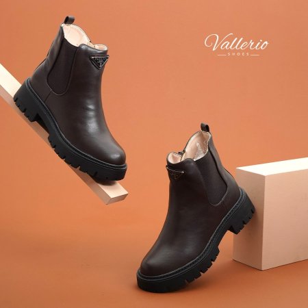 بوت نعل وسط ليكرا - مع سحاب جانبي