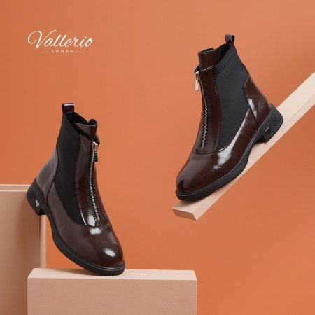 بسطار ليكرا كعب ناعم - سحاب امامي