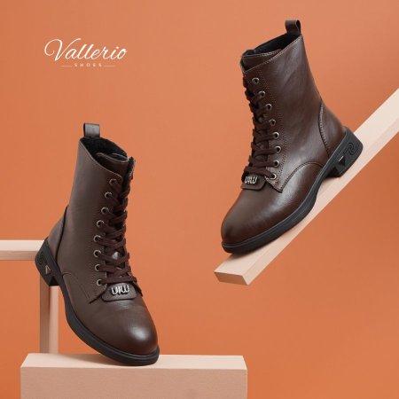 بسطار كعب ناعم - رباط وسحاب جانبي