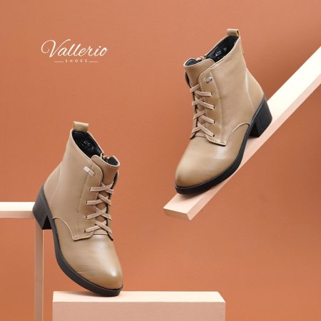 بوت كعب رباط شكل - مع سحاب جانبي